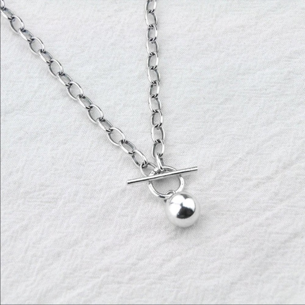 NEW 925 STERLING SILVER TOGGLE LINK NECKLACE - Picture 5 of 7